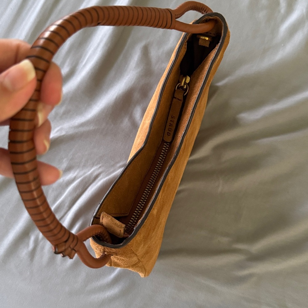 LIKE NEW STAUD Valerie Shoulder Bag, Tan Suede - Picture 7 of 8